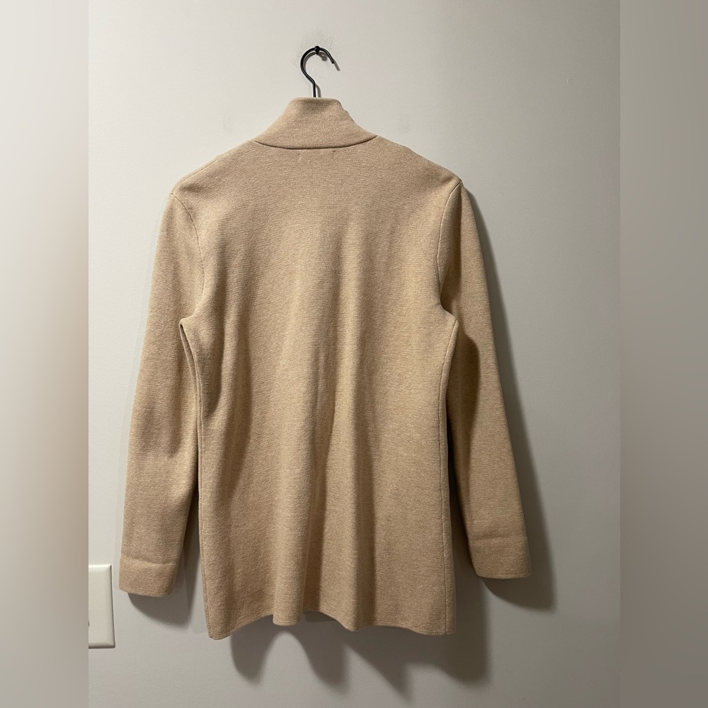 J. Crew Tan Knit Business Casual Classy Sweater Blazer Size Medium - Picture 8 of 10